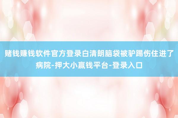 赌钱赚钱软件官方登录白清朗脑袋被驴踢伤住进了病院-押大小赢钱平台-登录入口